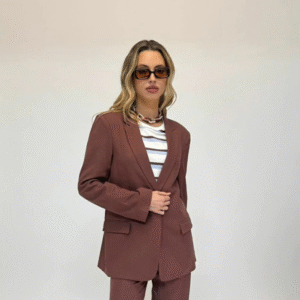 Blazer de lino chocolate